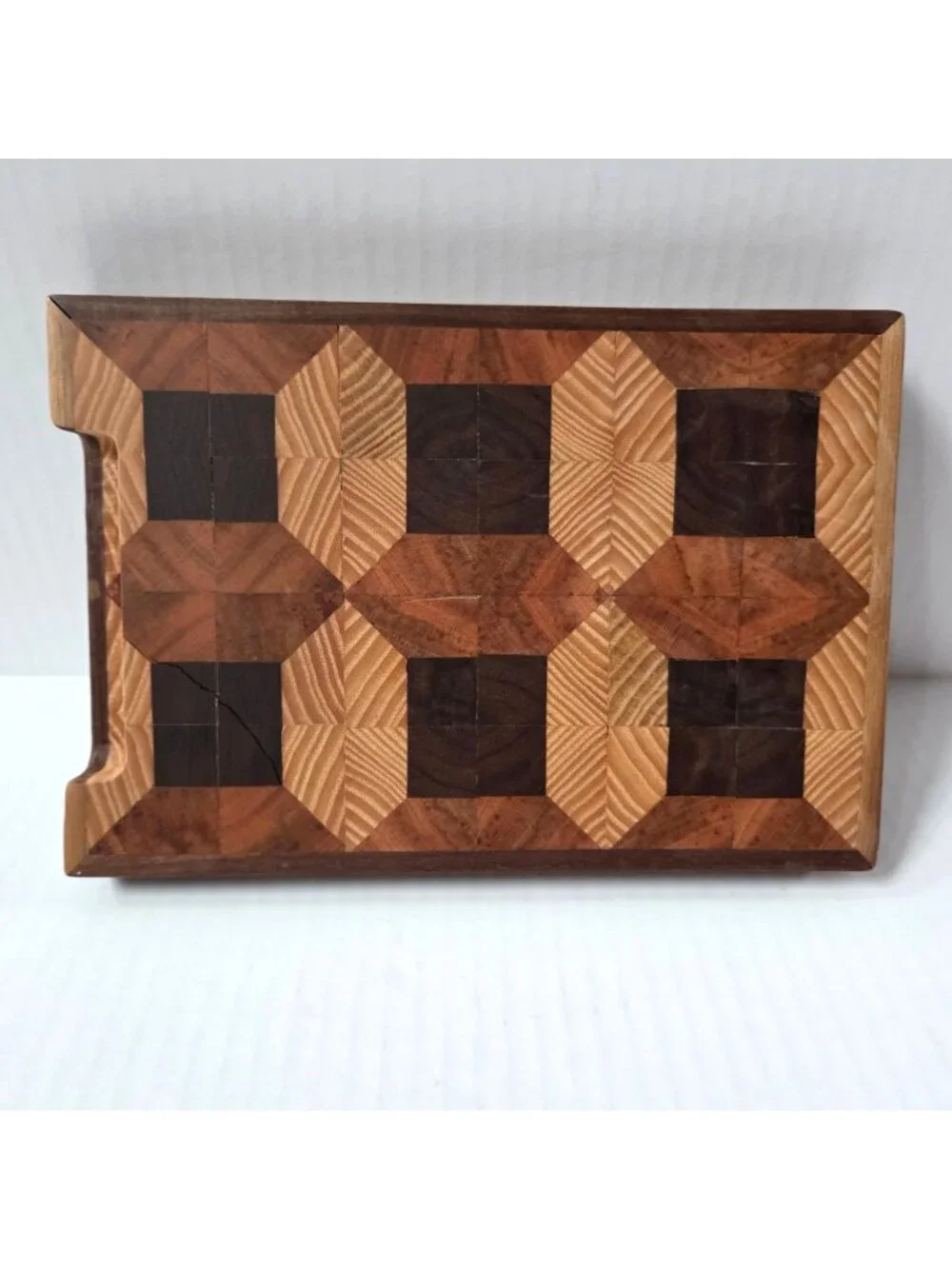 Handmade End Grain Octagon Wood Cutting Board Block Small 9.5